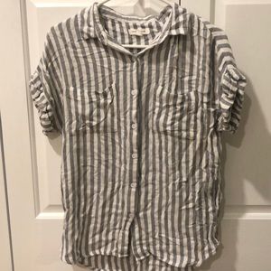 Stripped comfy button up shirt